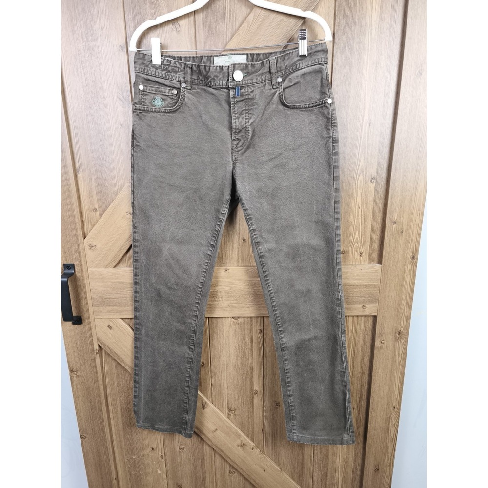 Luigi Borrelli Brown Lightweight Workwear Jeans Pants 501 Button Fly 32